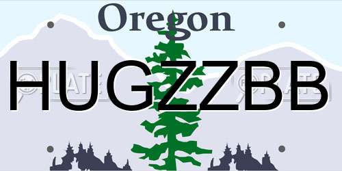 HUGZZBB Oregon License Plate