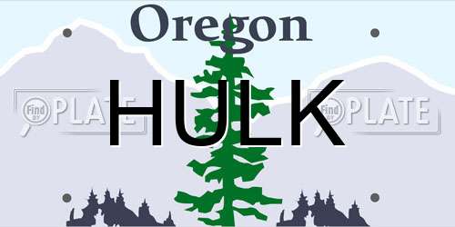 HULK Oregon License Plate
