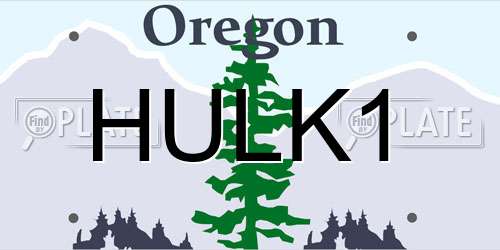 HULK1 Oregon License Plate
