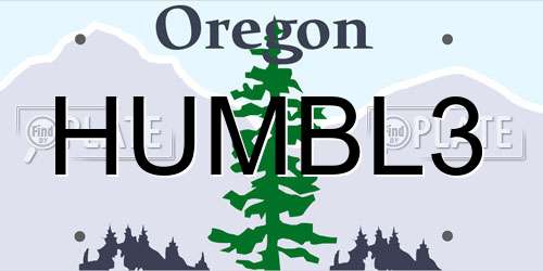 HUMBL3 Oregon License Plate