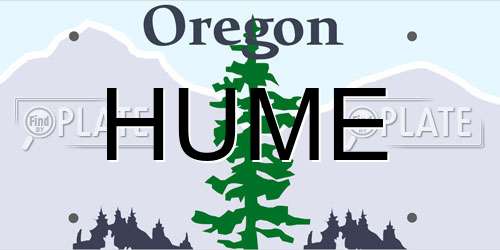 HUME Oregon License Plate