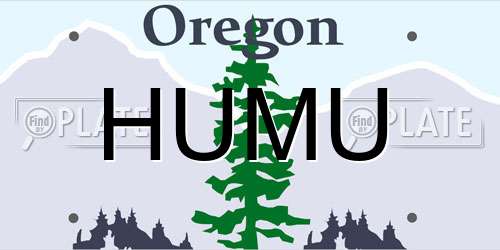 HUMU Oregon License Plate