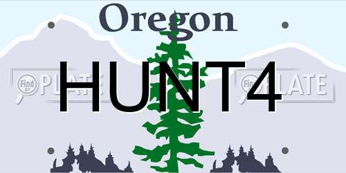 HUNT4 Oregon License Plate
