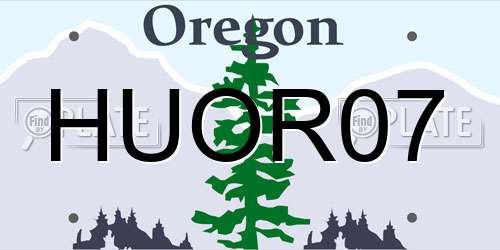 HUOR07 Oregon License Plate