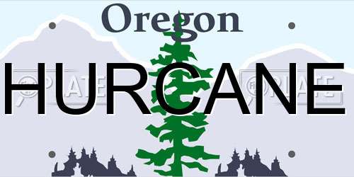 HURCANE Oregon License Plate