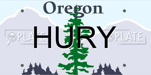 HURY Oregon License Plate