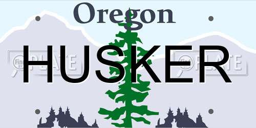 HUSKER Oregon License Plate