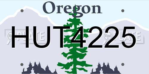 HUT4225 Oregon License Plate