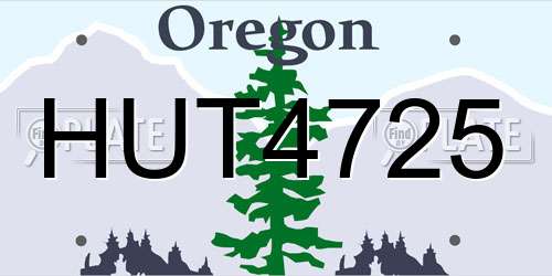 HUT4725 Oregon License Plate