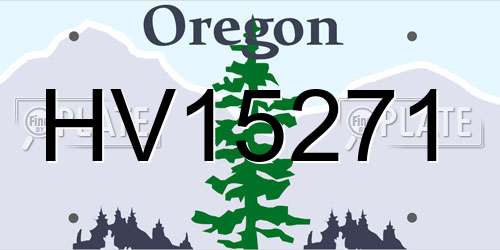 HV15271 Oregon License Plate
