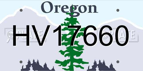 HV17660 Oregon License Plate
