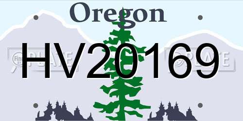 HV20169 Oregon License Plate