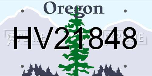HV21848 Oregon License Plate