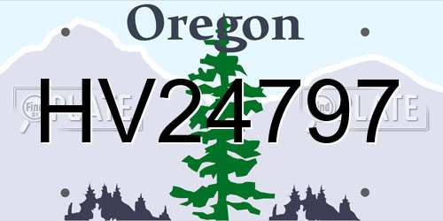 HV24797 Oregon License Plate