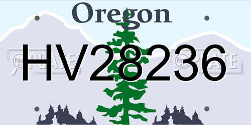 HV28236 Oregon License Plate