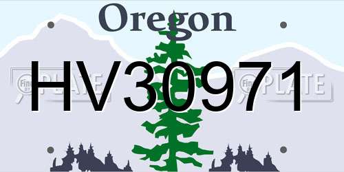 HV30971 Oregon License Plate
