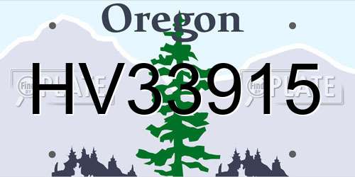 HV33915 Oregon License Plate