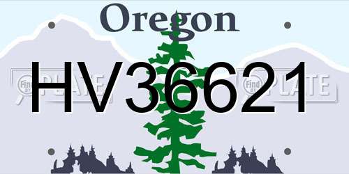 HV36621 Oregon License Plate