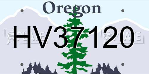 HV37120 Oregon License Plate