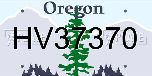 HV37370 Oregon License Plate