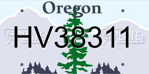 HV38311 Oregon License Plate