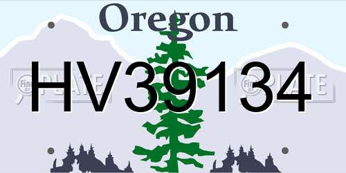 HV39134 Oregon License Plate