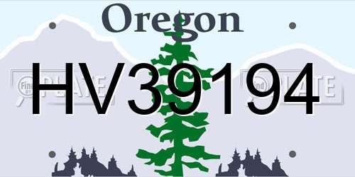 HV39194 Oregon License Plate