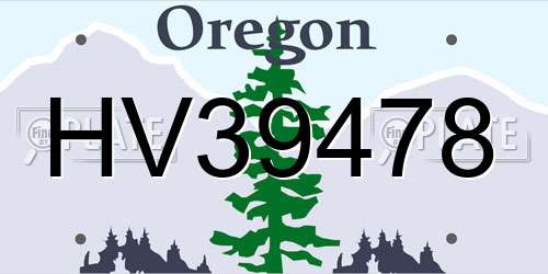 HV39478 Oregon License Plate