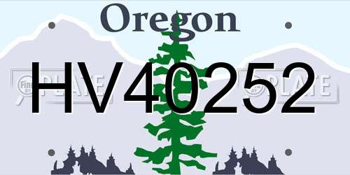 HV40252 Oregon License Plate