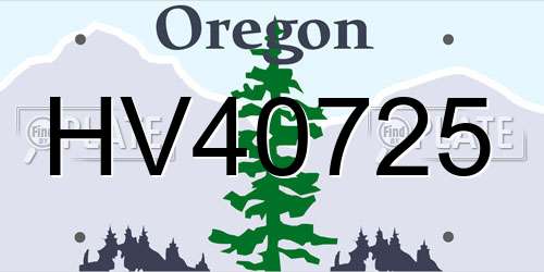 HV40725 Oregon License Plate