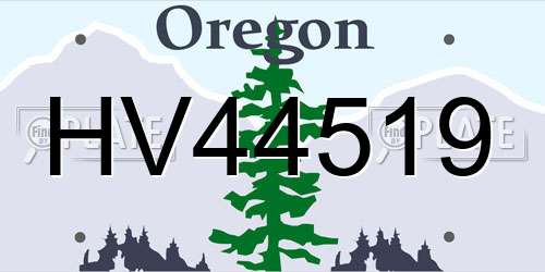 HV44519 Oregon License Plate