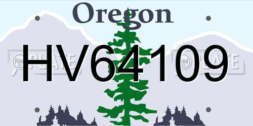 HV64109 Oregon License Plate