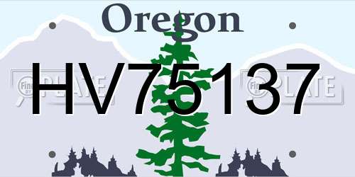 HV75137 Oregon License Plate