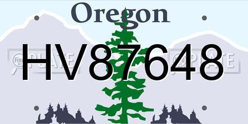 HV87648 Oregon License Plate