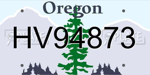 HV94873 Oregon License Plate