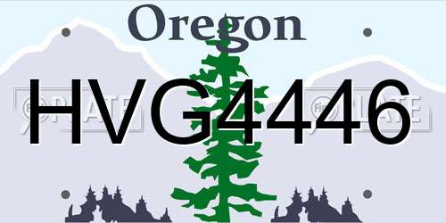 HVG4446 Oregon License Plate