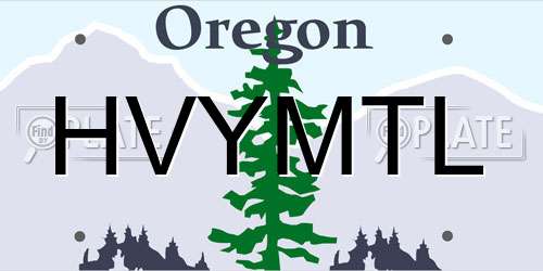 HVYMTL Oregon License Plate