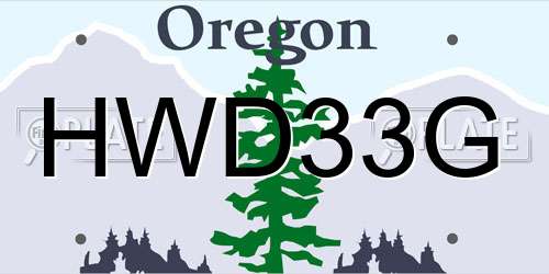 HWD33G Oregon License Plate