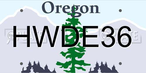 HWDE36 Oregon License Plate