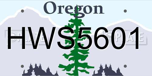 HWS5601 Oregon License Plate