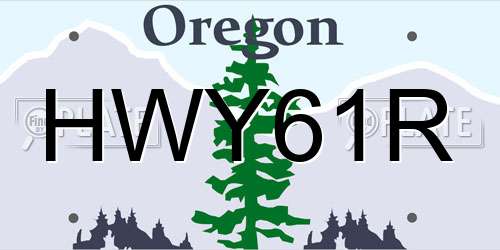 HWY61R Oregon License Plate