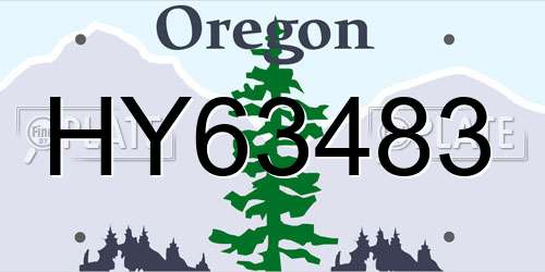 HY63483 Oregon License Plate
