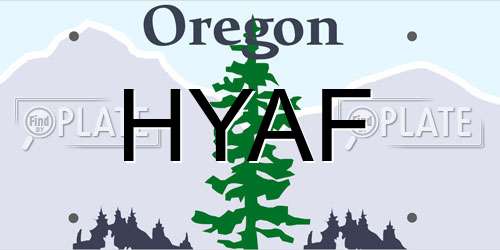 HYAF Oregon License Plate