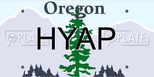 HYAP Oregon License Plate
