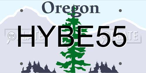 HYBE55 Oregon License Plate