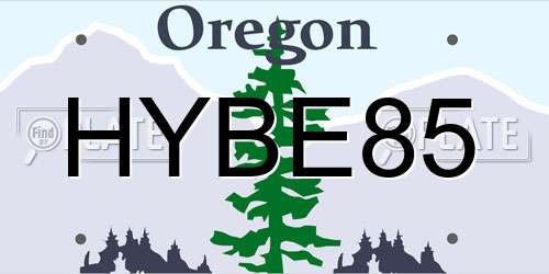 HYBE85 Oregon License Plate