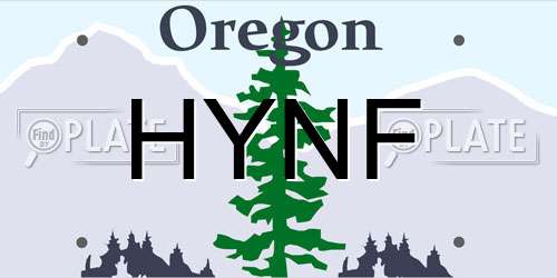 HYNF Oregon License Plate