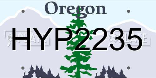 HYP2235 Oregon License Plate