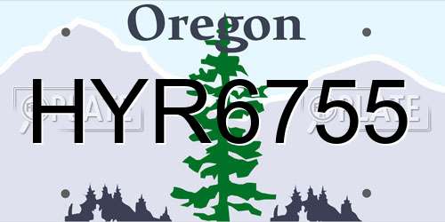 HYR6755 Oregon License Plate