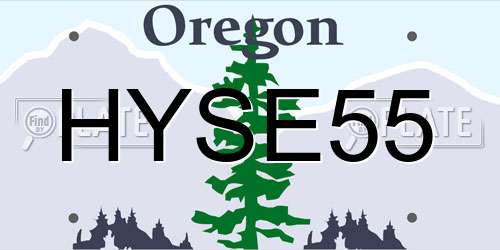 HYSE55 Oregon License Plate